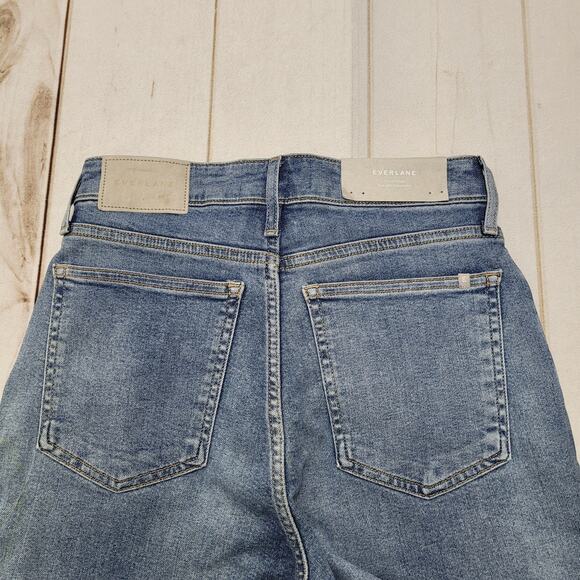 Everlane NWT curvy The Way High  skinny jeans organic cotton crop faded blue - Picture 8 of 9